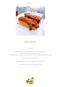 a website page with a picture of a dessert