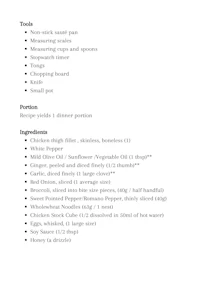 a list of ingredients for a recipe