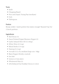 a list of ingredients for a recipe