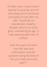 it's been over 7 years since i started my journey and principles using to look healthy